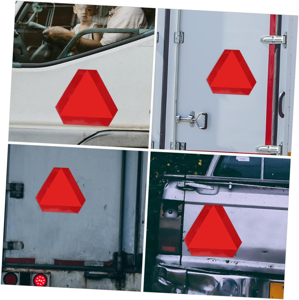 Anneome 2Pcs Car Warning Triangle Reflective Slow Moving Sign for Trailer Vehicle Safety image number 1
