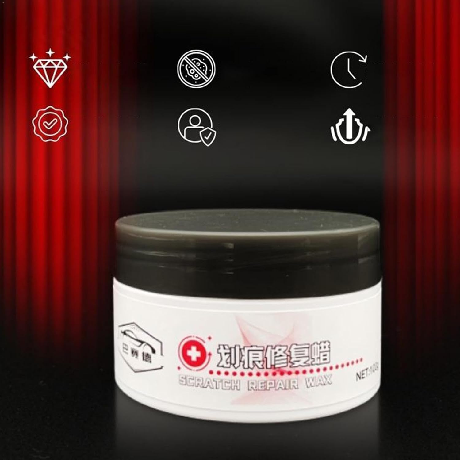 Car Scratch Removal Wax, 100G Repair Car Paint Wax Scratch Removing Solution, Automotive Maintenance Car Exterior Care Paint Wax for Caravan, Racing, Minivan image number 4