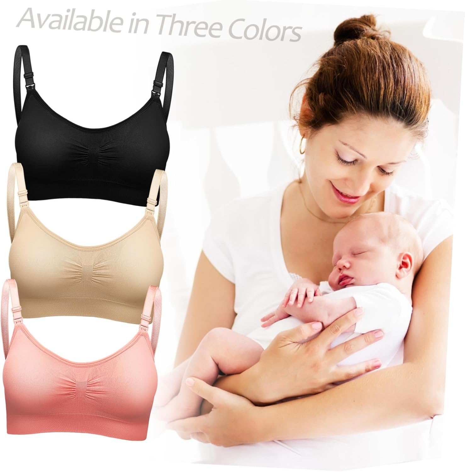 Ipetboom Maternity Nursing Bras with Extenders for Breastfeeding Comfortable and Stylish Breastfeeding Bras for Moms Skin