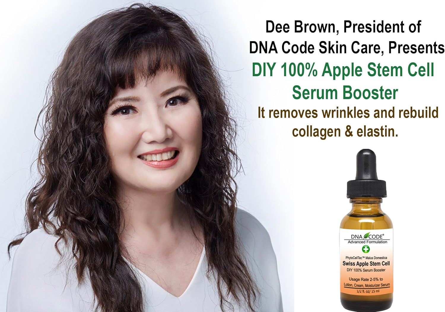 Anti-Ageing. DIY Swiss Apple Stem Cell 100% Serum Booster. Remove Wrinkles, Rebuild Collagen & Elastin image number 1