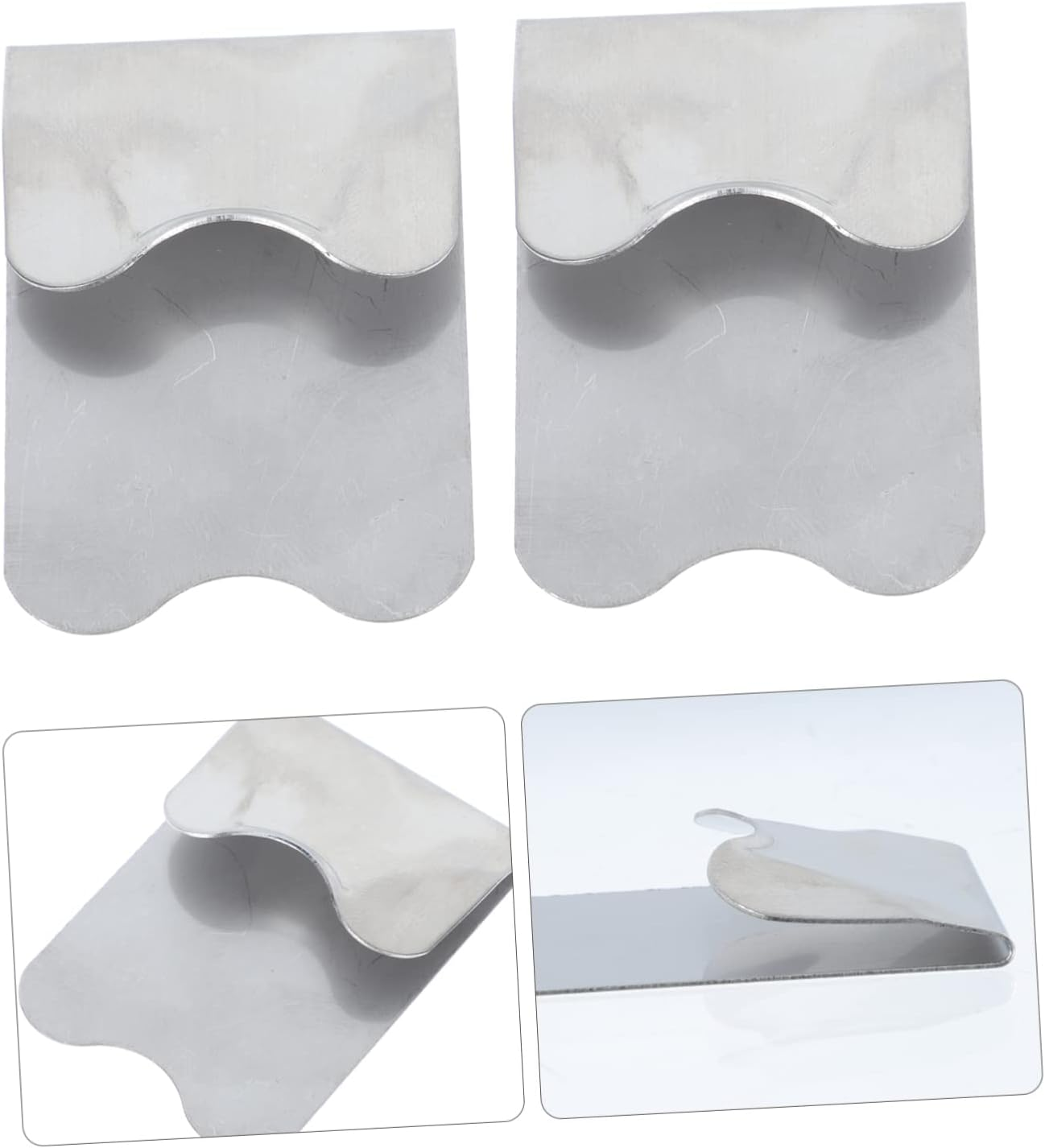 OFFIGAM 2Pcs Professional Nail Art Tools Square Stainless Steel Nail Templates Manicure Templates Art Plate Module for Women image number 2