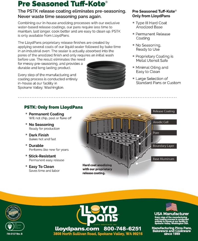 Lloydpans Kitchenware 8 Inch by 10 Inch by 2.5 Inch Detroit Style Pizza Pan, Pre-Seasoned, Stick Resistant, Made in the USA, Black image number 1