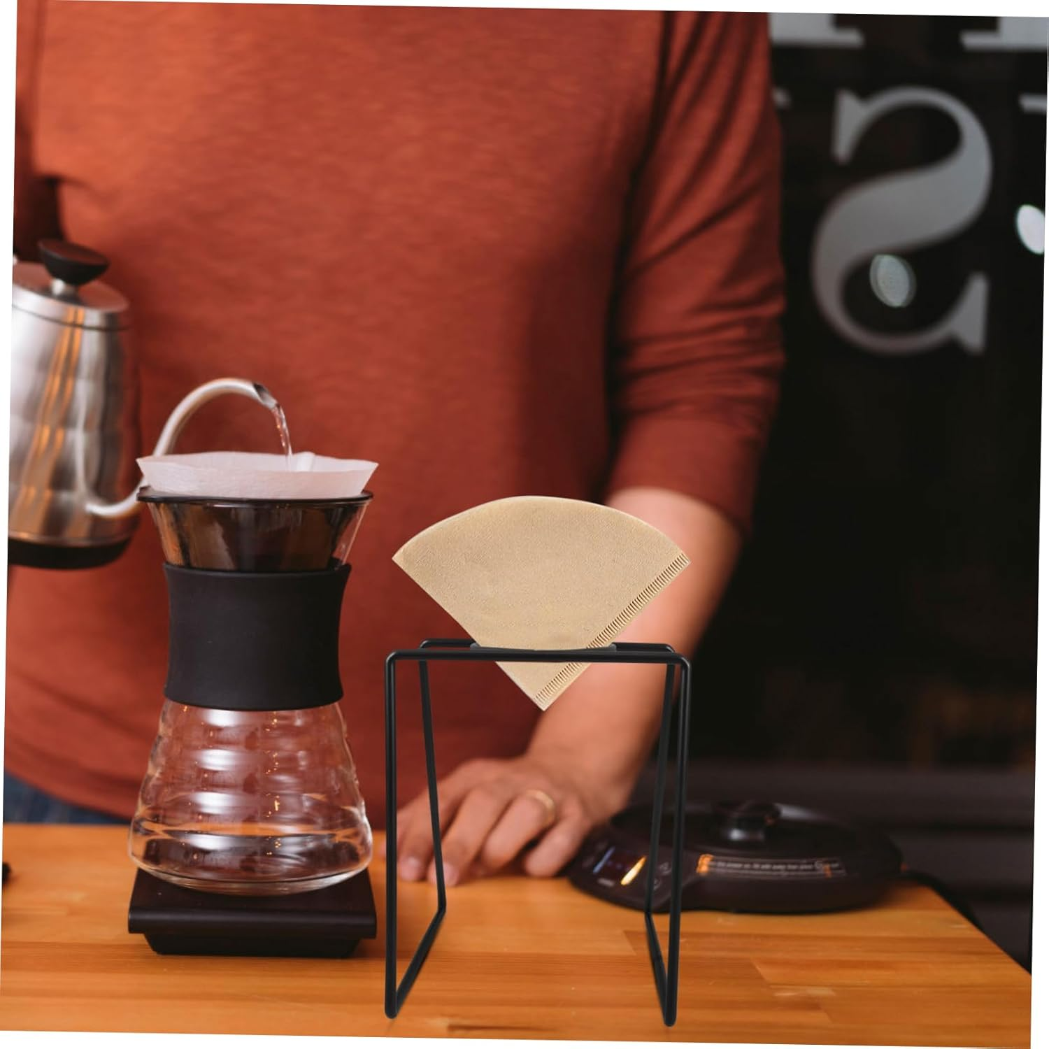 NULYLU Hand Pour Coffee Filter Holder Maker Stand Espresso Paper Filter Holder for Camping Tea Brewing image number 4