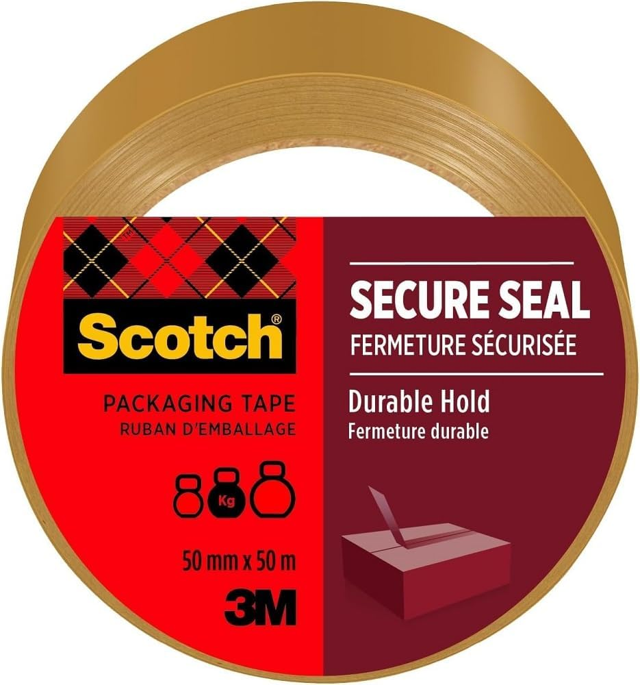 Scotch Secure Seal Packaging Tape Brown 50 Mm X 50 M 1 Roll/Pack - Ideal for Packing Boxes and Parcels, Packaging May Vary image number 5