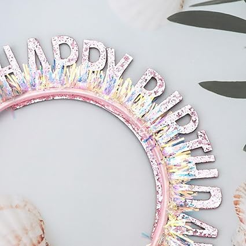 Birthday Crown Headband, Happy Birthday Headband for Women Girls, Birthday Tiara Happy Birthday Decorations, Birthday Gifts (Pink, One Size) image number 2
