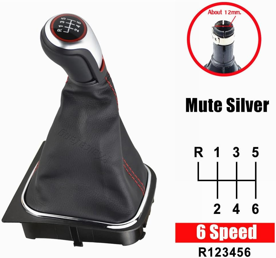 Malcayang 6 Speed Gear Shift Knobs Boot Cover for Golf MK5 MK6 MK7 Scirroco Eos image number 2