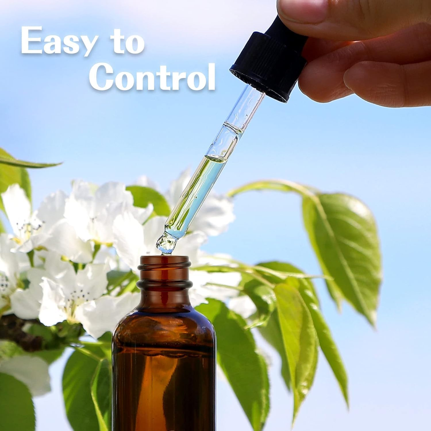 4 Amber Glass Dropper Bottles, Tincture with Droppers Leak-Proof Essential Oil Bottles, Essential Oil Refills(30-50Ml) image number 6