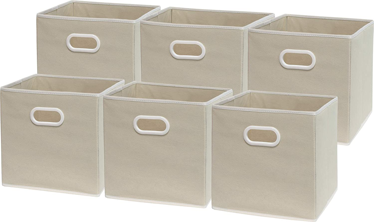 Simple Houseware 11 Inch Foldable Storage Cubes with Handle, 6 Pack, Black