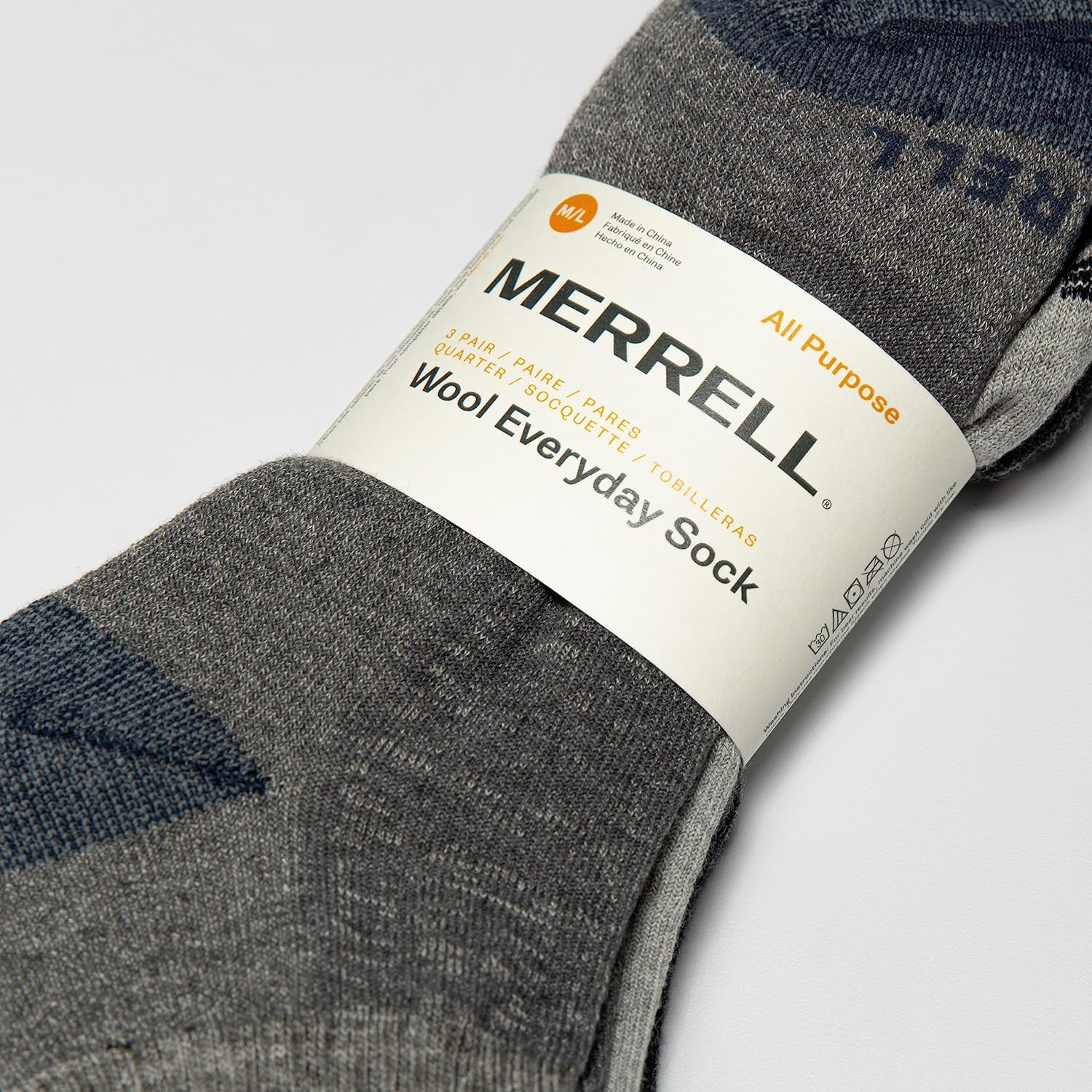 Merrell Men'S and Women'S Wool Everyday Hiking Socks-3 Pair Pack-Cushioned, Ankle - Charcoal Heather image number 2