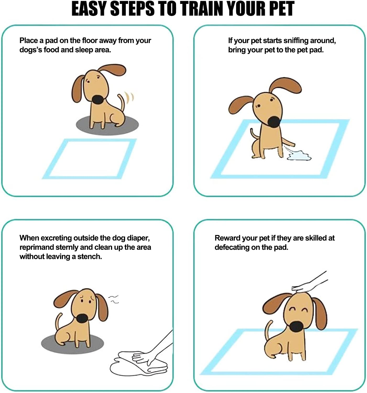 Dog Disposable Training Pad 60X60Cm-100 Count |Large Puppy Pee Training Pads Super Absorbent & Leak-Proof | Disposable Pet Piddle and Potty Pads for Puppies | Dogs | Doggie (60X60P100) image number 6