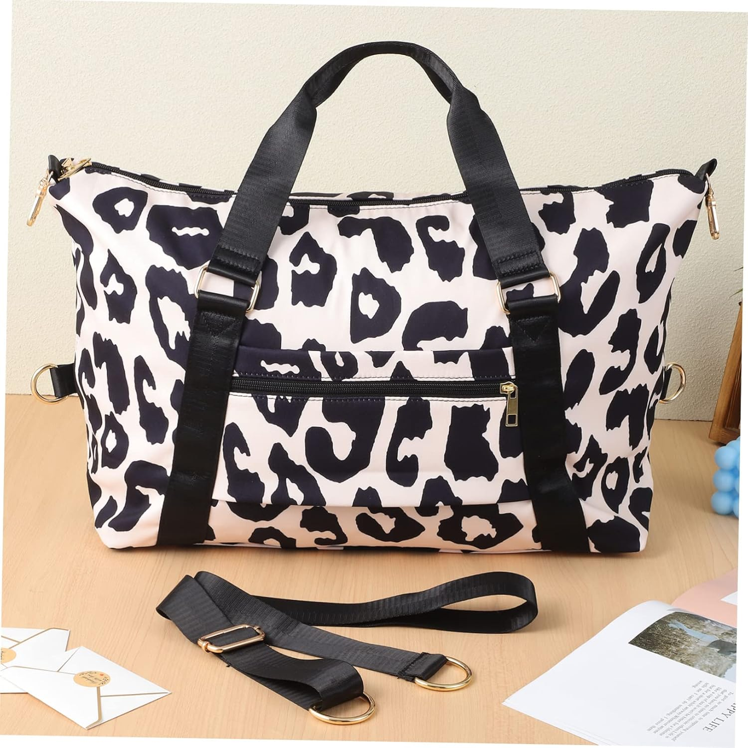 Abaodam Large Capacity with Cow Pattern Shoulder Strap for Short Trips Fitness Business and Camping image number 5