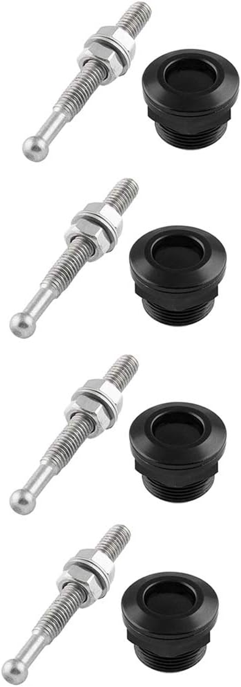 Prettyia 4Pcs Solid Car Bonnet Hood Latch Pin Locking Kit Push Button Quick Release 7/8 22Mm Black image number 6