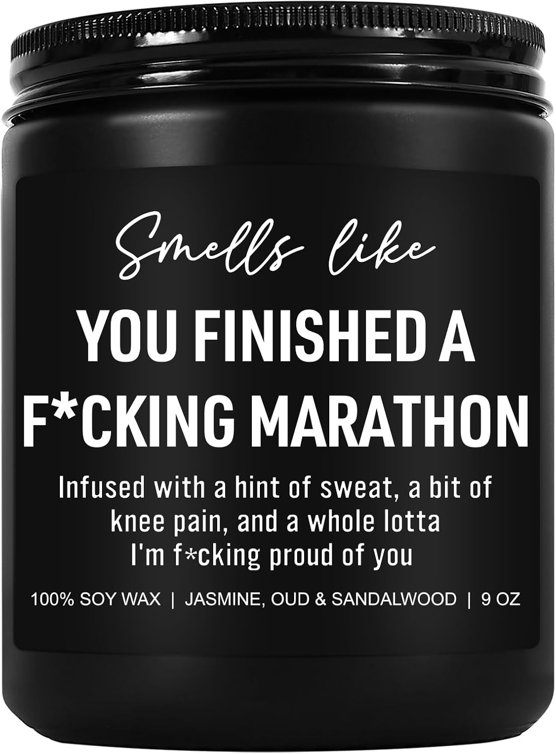 Funny Scented Candle, Gifts for Runners Female, Male, Half Marathon Essentials - Christmas, Marathon Runner Gifts for Women, Men - Running Presents - 9 Oz