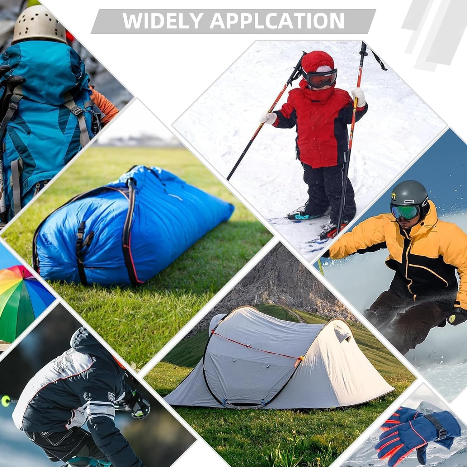 Hzqzaoan Self Adhesive Nylon Repair Patches, Waterproof Durable Fabric Repair Kit, 8Pcs 4 Colors 15X20Cm No Ironing Patches for Puffer Jacket/Down Jacket/Clothing/Raincoat/Backpacks/Tent/Sleeping Bag image number 2