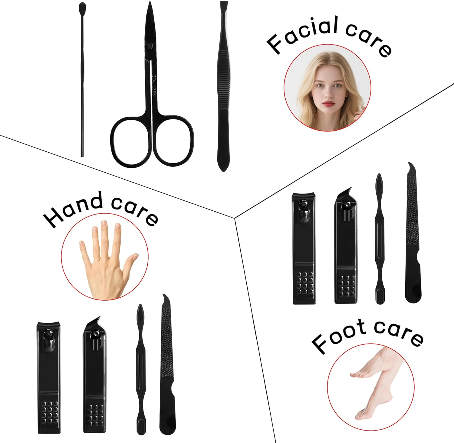 Manicure Set Gift for Men, Stocking Stuffers for Husband Teen Boy, 7 in 1 Finger and Toe Nail Clippers Kit, Men Personal Care Tools Accessories Pedicure Kits with Travel Case Nail Grooming Kit