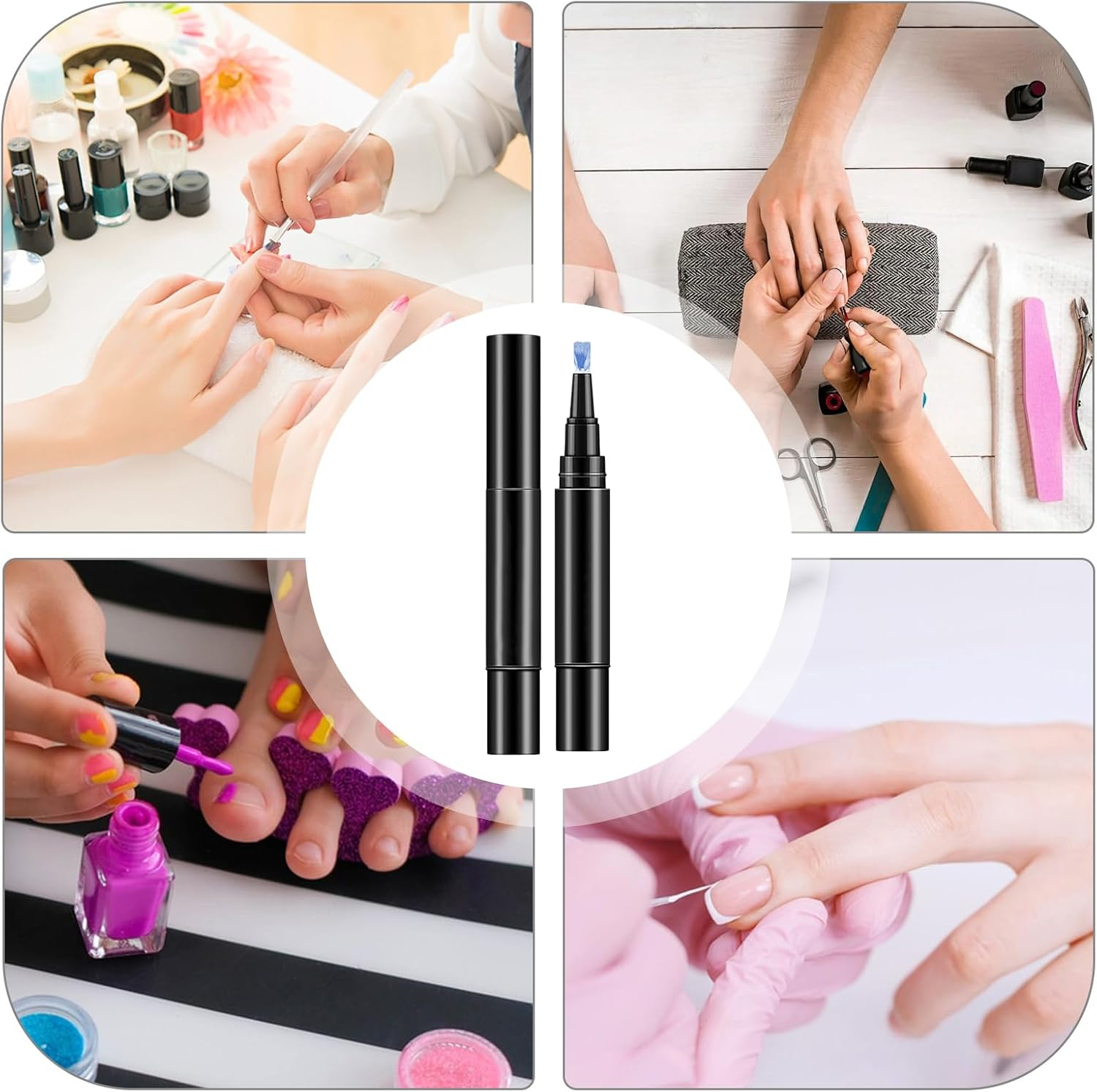 Nail Pen Gel Polish - 1 Step Gel Manicure Pencil, Nail Art Drawing Marker Pen | Gel Polish Pen for Home Salon, Easy Application Nail Design Tool for Women, Teens, Manicure Enthusiasts