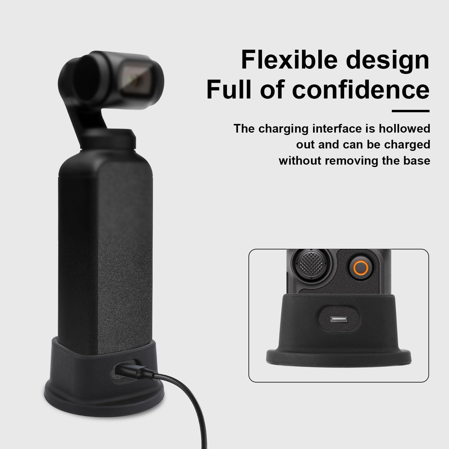 Silicone Desktop Mount for Osmo 3, Stable Desktop Support Bracket for Camera Compact Portable Base Support Stand Accessories for DJI Osmo Pocket 3 (Black) image number 1