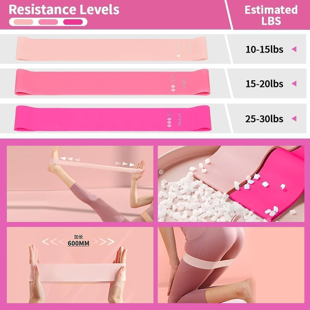 Pilates Ring and Ball Set, 13 Pcs Home Kit with 13&rdquo; Circle Yoga Ring 6 Resistance Bands 9.8&rdquo; Pilates Ball, Accessories, Essential Kit for Women Girl Home Workouts Beginners Toning image number 4