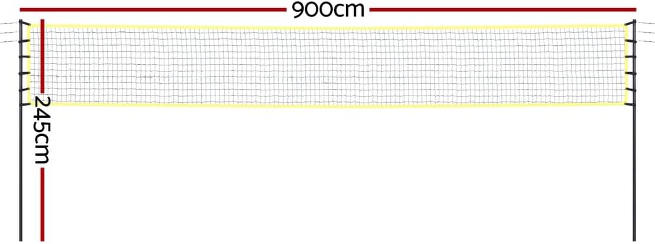 Everfit 9M Portable Volleyball Net Set with Ball Boundary Lines Badminton Tennis image number 6