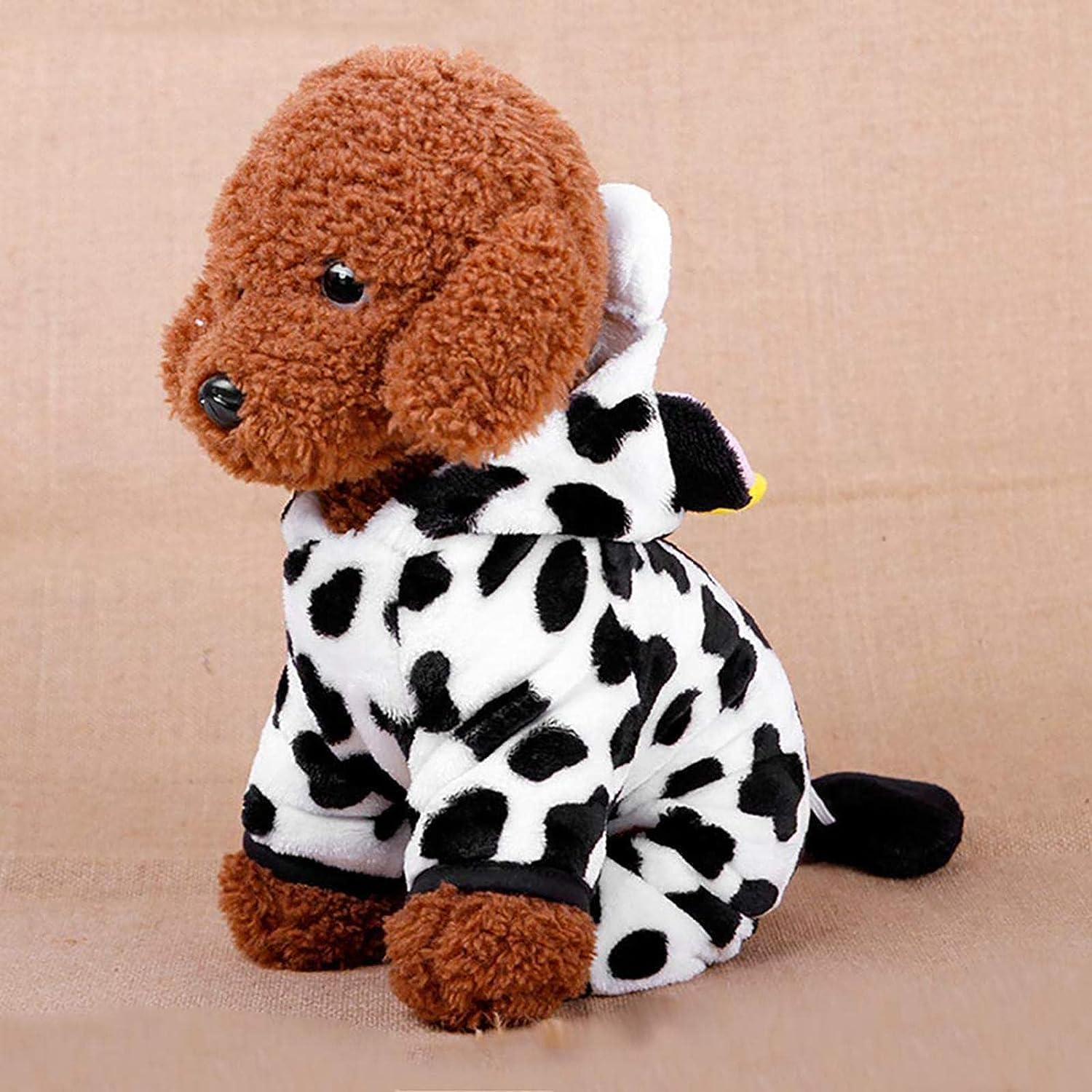 Cow Dog Costume | Cows Pet Dog Clothes for Small Breeds Dogs,Christmas Winter Warm Fleece Pet Hoodie for Small Medium Dogs Puppies image number 4