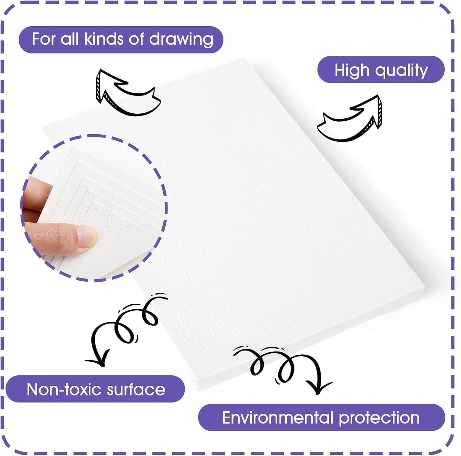 TIAMORK 150PCS Watercolor Paper,140Lb/300Gsm Watercolor Paper Pad Postcards Bulk, Painting Paper for Students, Artists, Sketch Painting ﻿