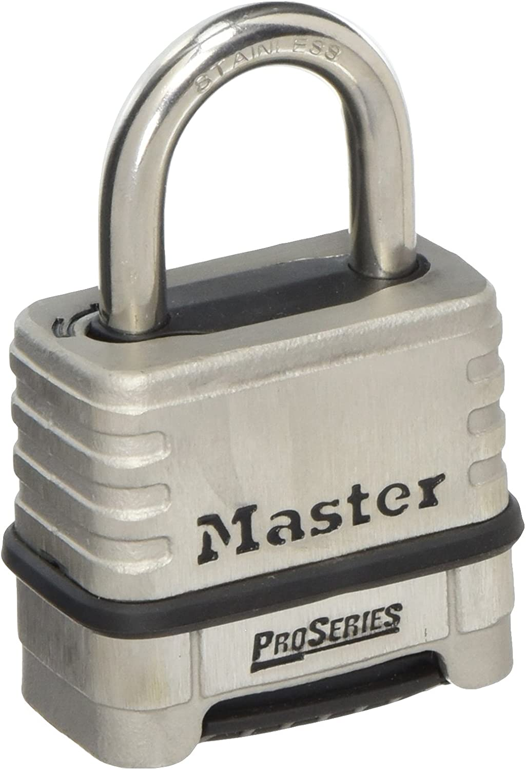 Master Lock Stainless Steel Combination Padlock, 57 Mm Size, Silver, 5/16 Inch (1174D) image number 1