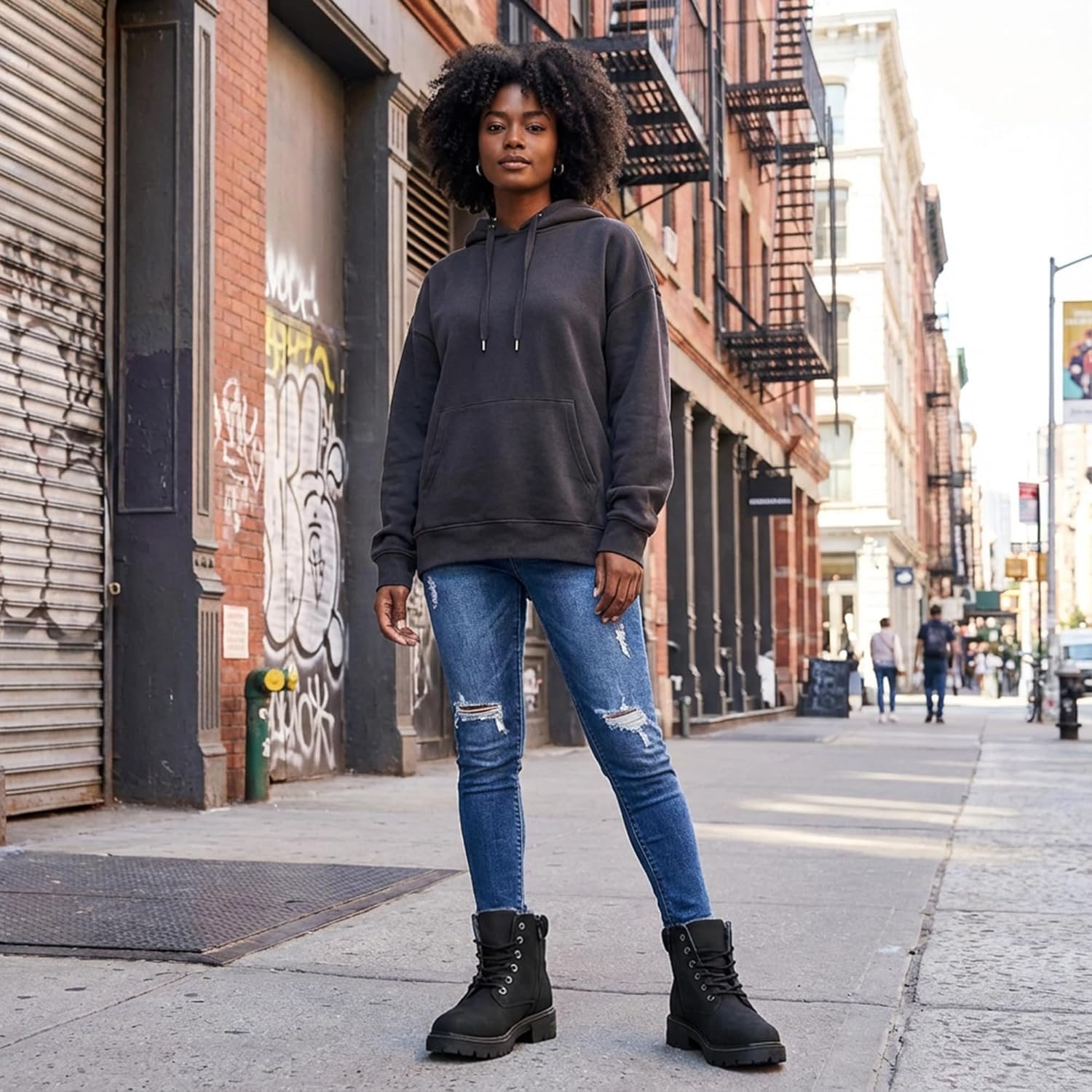 GLAMORA Womens Thermal Lined Lightweight Waterproof Non Slip Sole Side Zipper Comfort Everyday Work Cold Weather Walking Boots image number 6