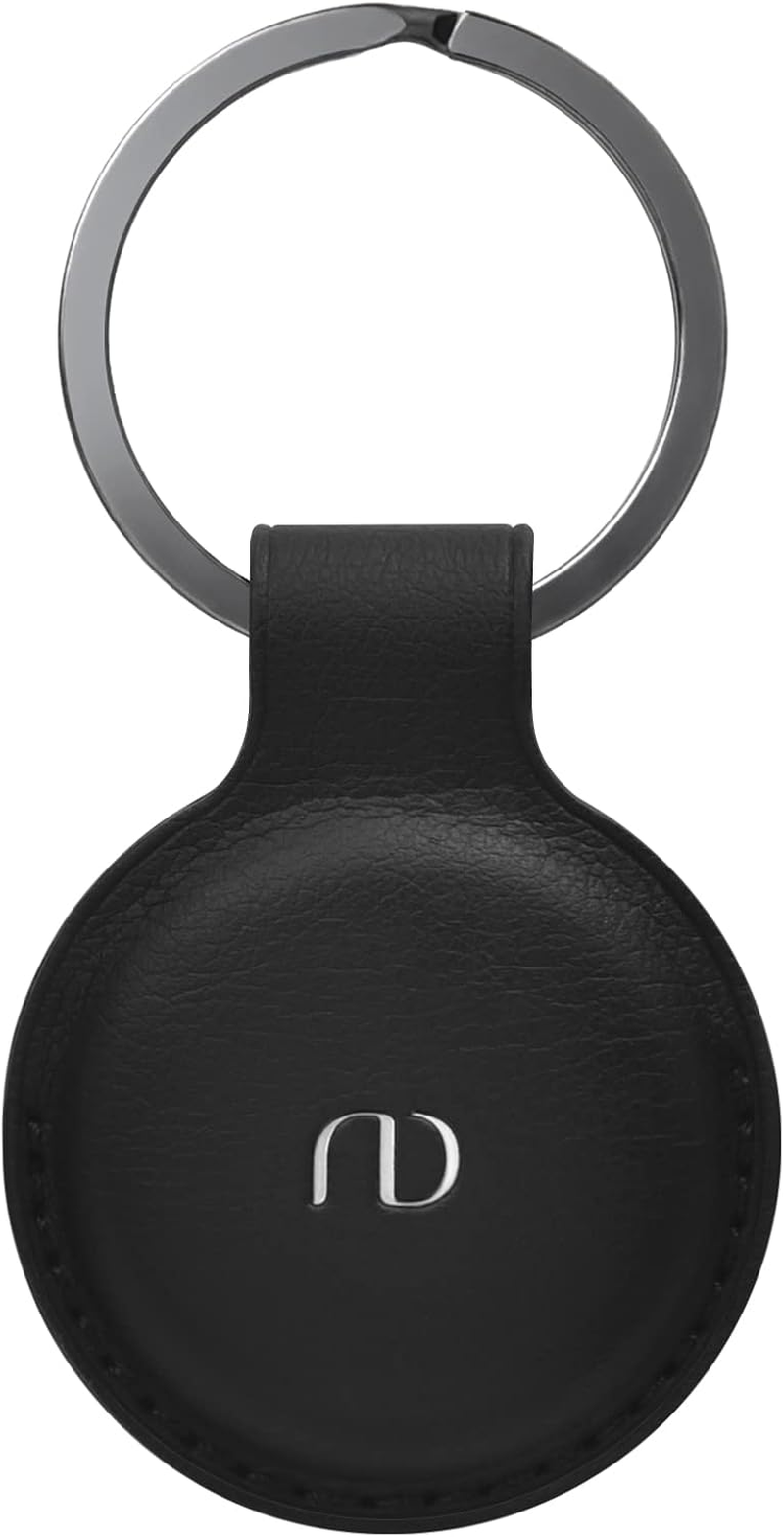 Nereides Leather Case for Airtag 2021, Protective Airtags Case Cover with Keychain Anti-Scratch Tracker Holder for Car Key/Pet/Cat/Dog (Grey)
