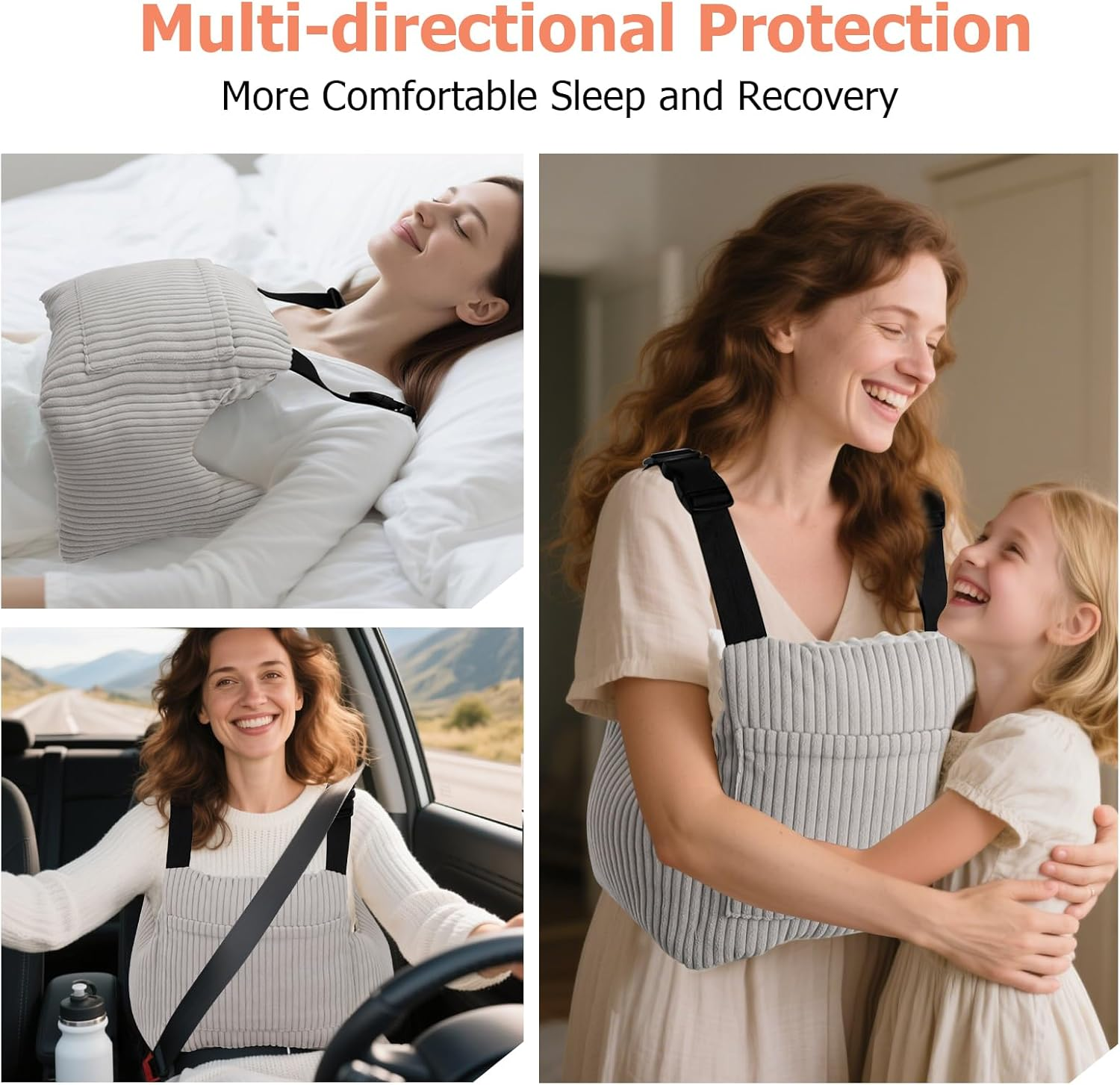 Mastectomy Pillows, Post Mastectomy Must Haves, Hysterectomy Pillow Lumpectomy Recovery Supplies, Breast Surgery Pillow, Gifts for Women Help for Recovery and Rest, Gray - Grey image number 5