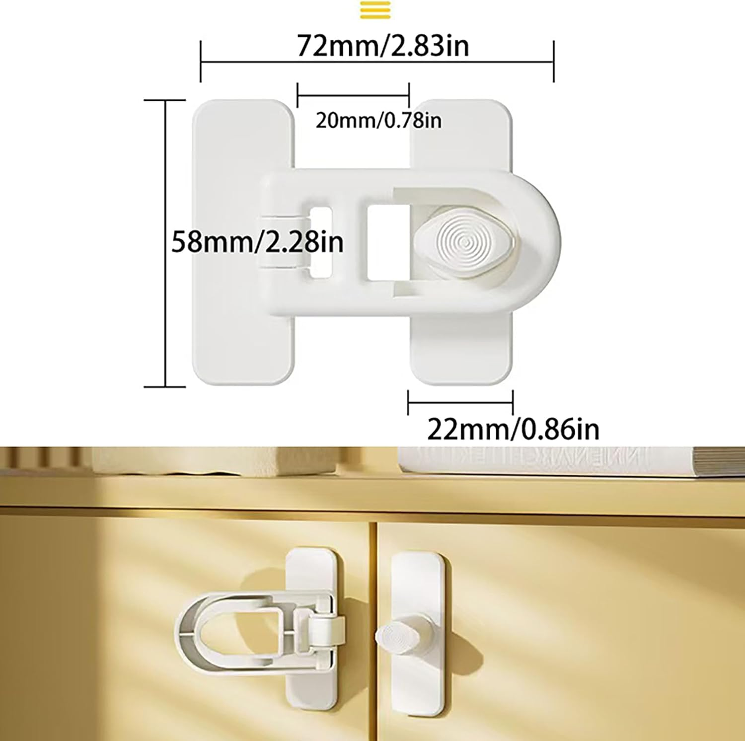 Child Safety Cabinet Pack of 4, Baby Proofing Cabinet Latch Locks, Childproof Latches with Adhesive, Strong Adhesive No Drilling-Durable, for Fridges, Cabinets, Drawers,And Pantry Door image number 4