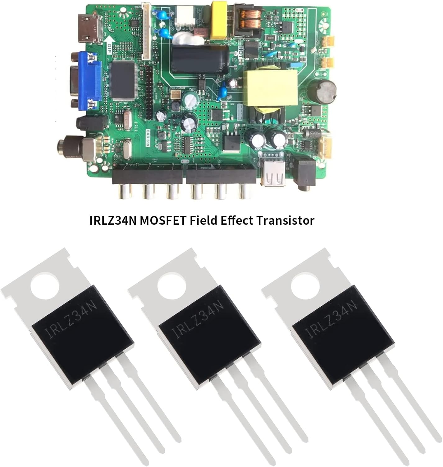 Ecsing 20PCS IRLZ34N MOSFET Transistor N-Channel ESD Rated TO-220 30A 55V 3Pin International Rectifier Power for Electronic Switch Controllable Rectifier image number 3