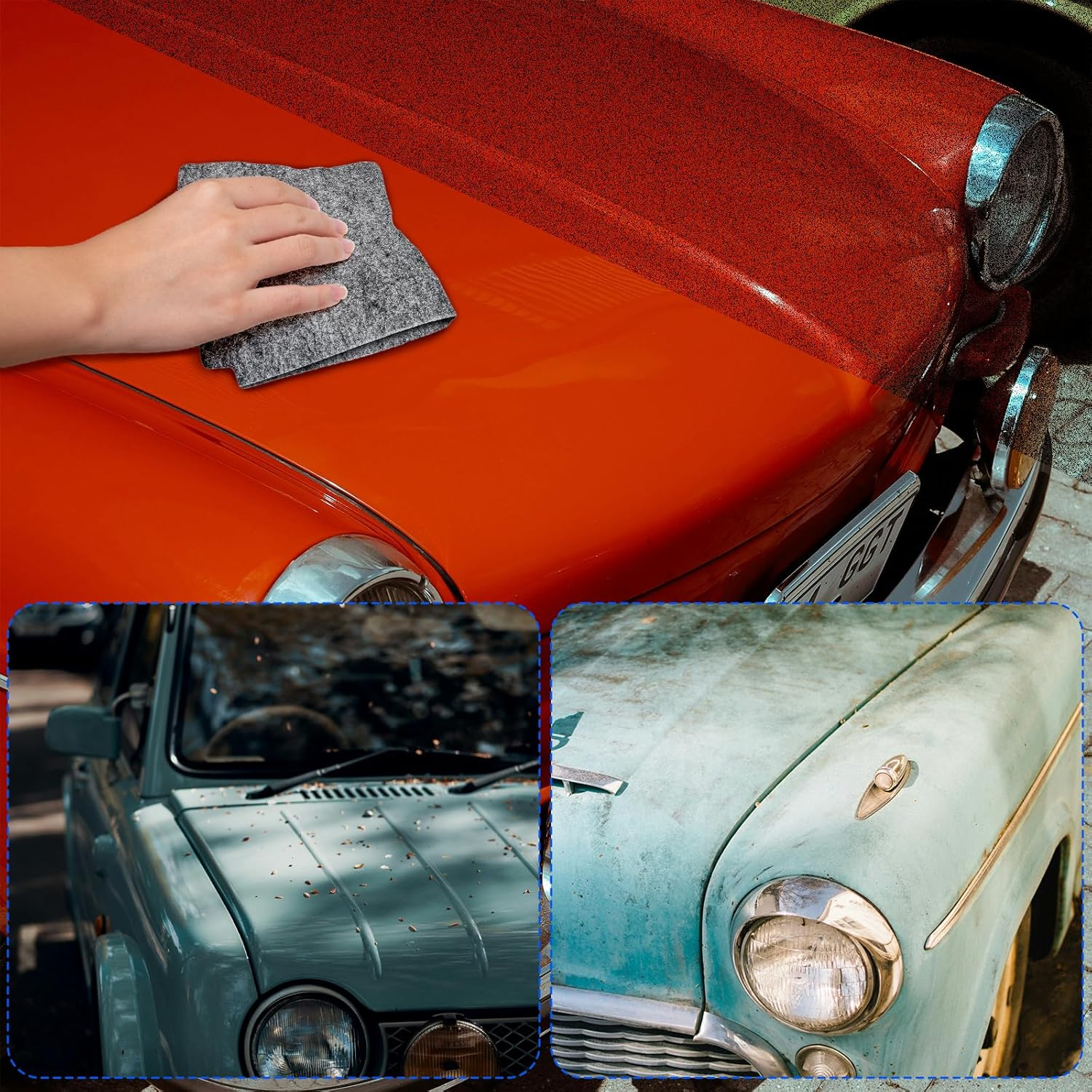 6Pcs Nano Sparkle Cloth for Car Scratches Remover, Auto Shine Cleaning Cloth Multi-Purpose Nanosparkle Cloth to Repair Lightly Car Scratch Polishing Vehicles Paint image number 2