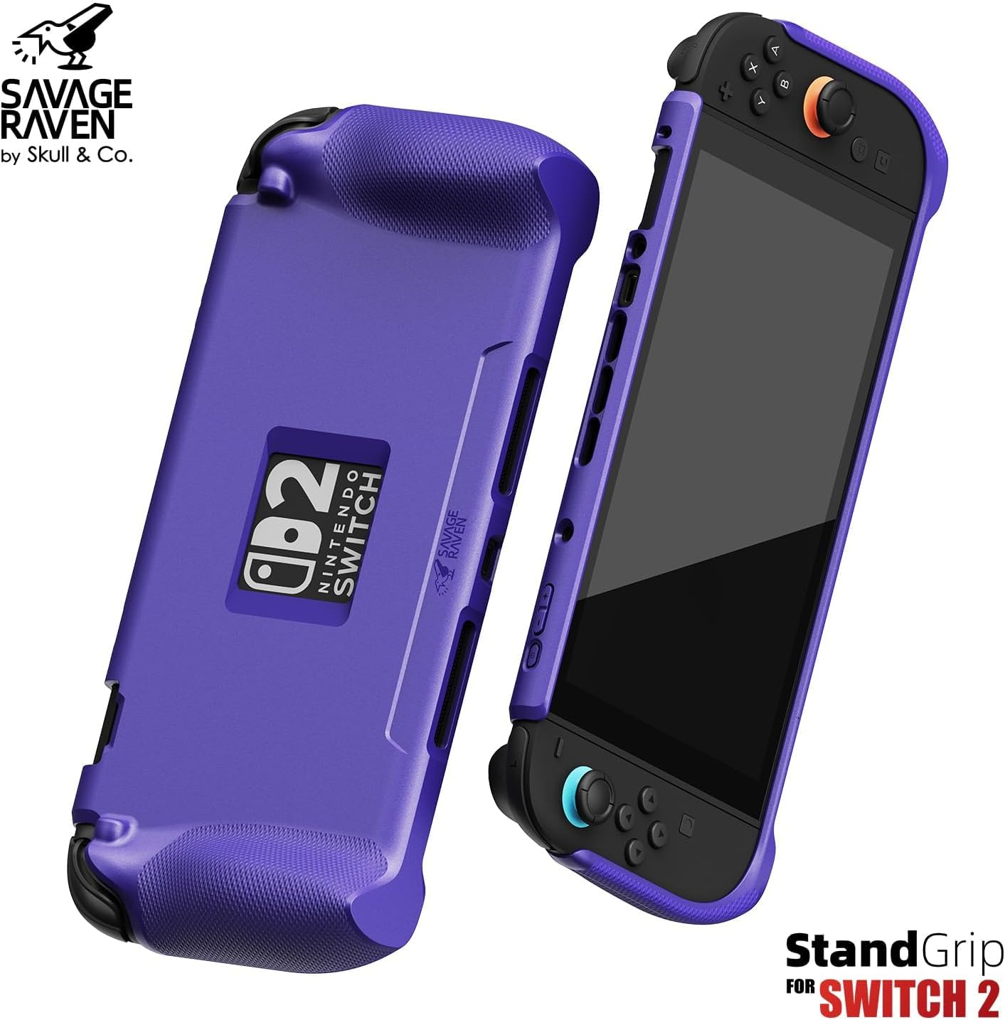 Front Cover Bundle for Nintendo Switch 2: Protective Case with Textured Grips Full Protection and Hard-Shell Front Cover Handheld Design - Smoky Black image number 1