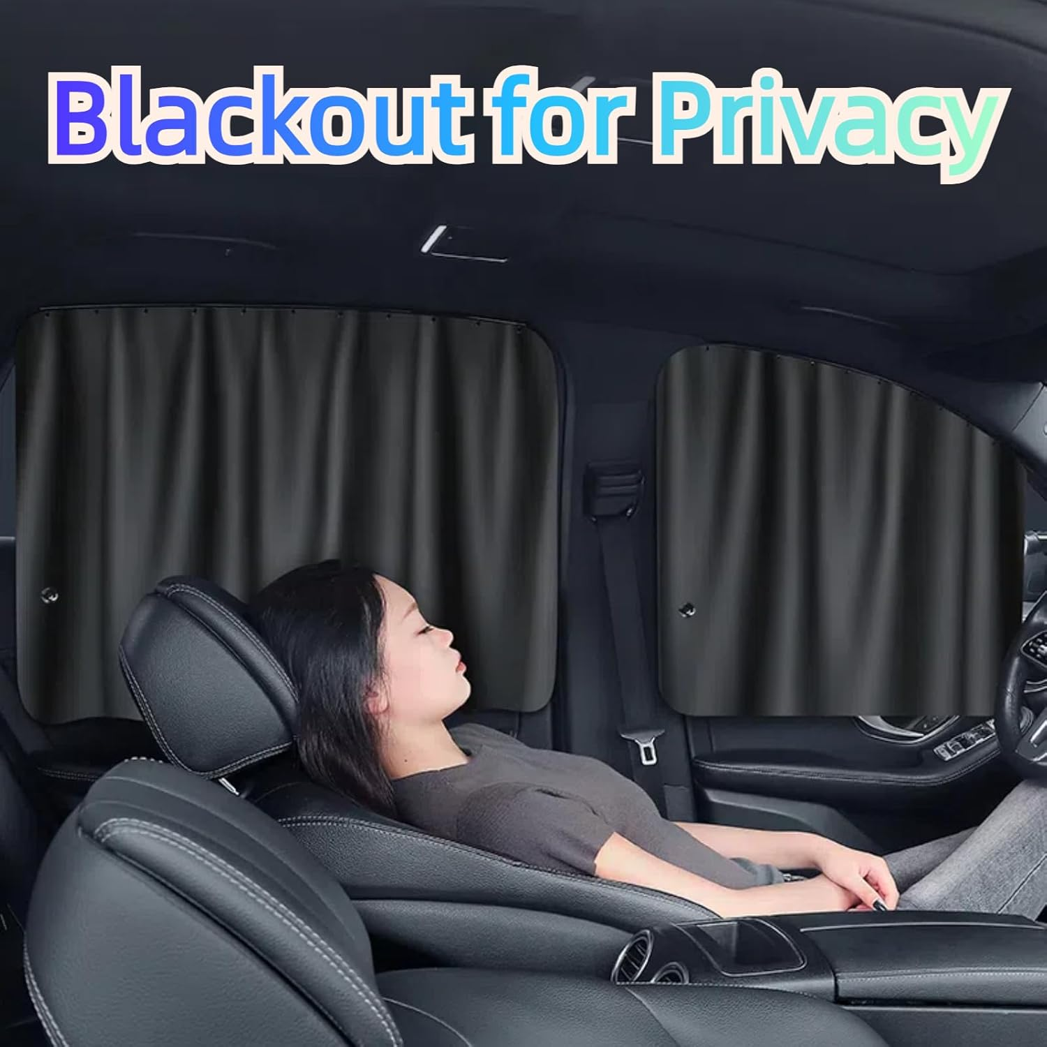 ALLWILLWELL Tracked Car Side Window Sunshade Sunshade UV Protection Heat Shield Privacy Smooth Track Design Can Be Pushed and Pulled at Will Easy to Install Car Sunshade Sunblinds image number 3