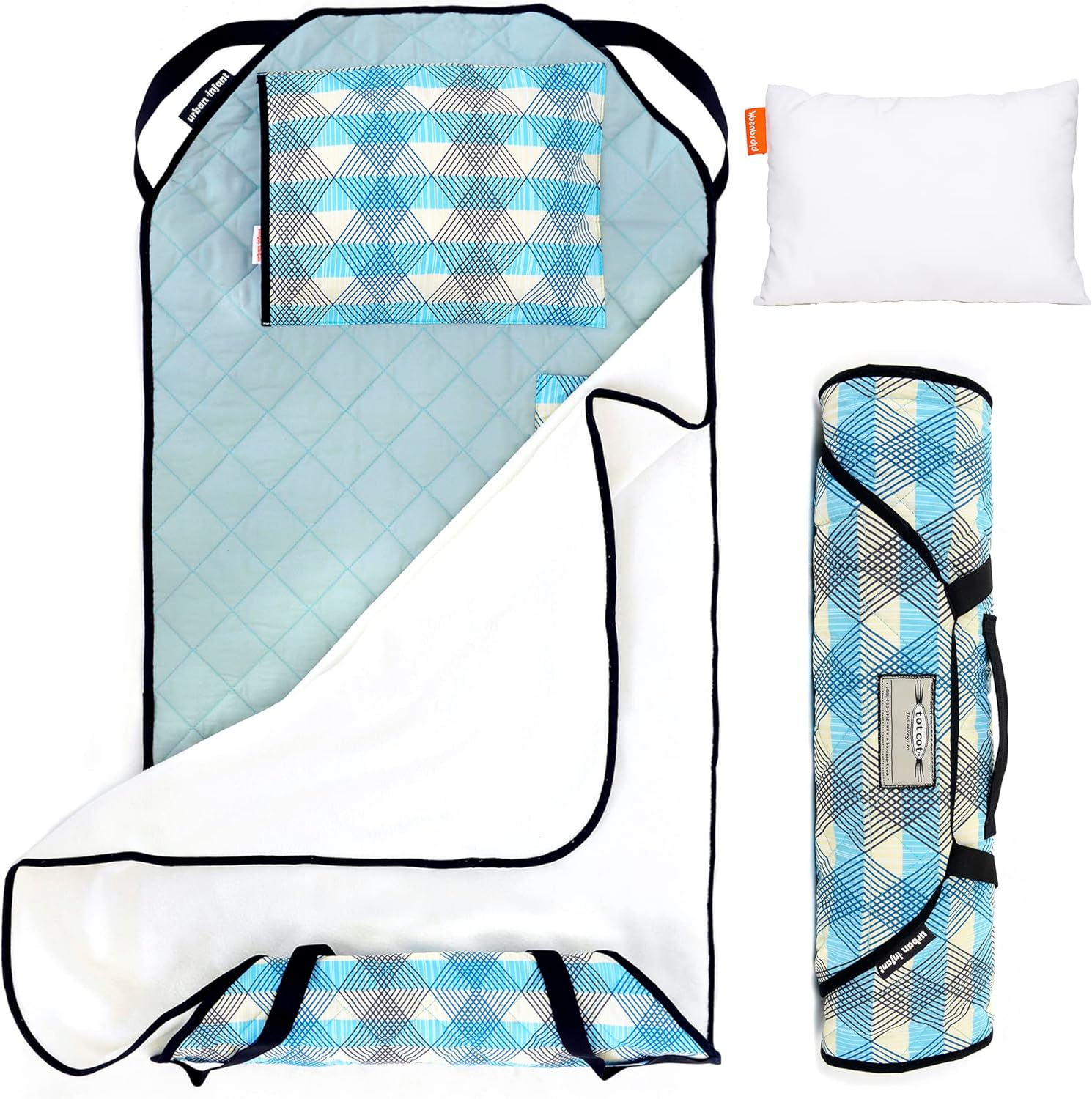 Urban Infant Tot Cot Kids Nap Mat - Toddler Preschool Daycare Bedding Cover with Blanket and Pillow image number 5