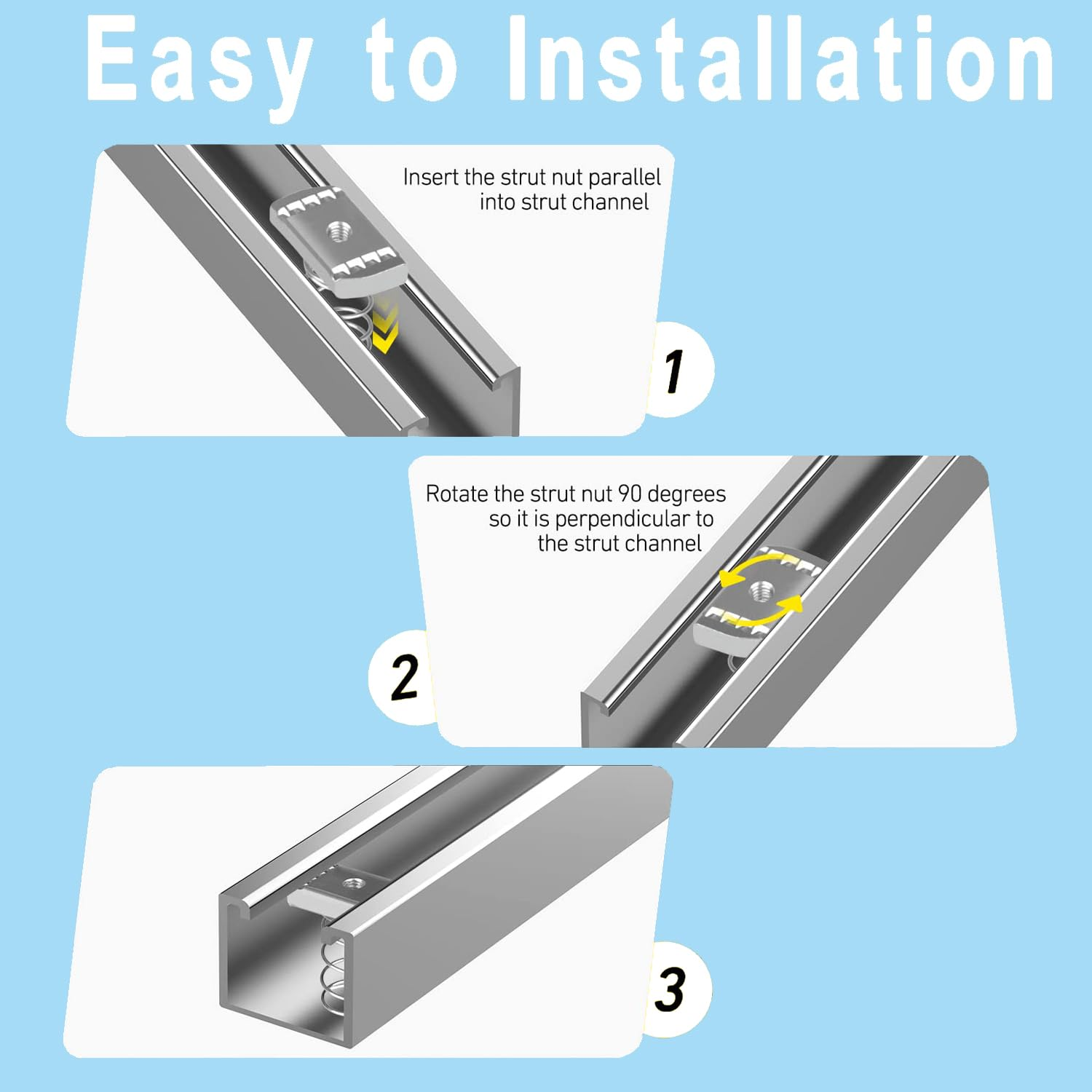 BEANPRECOY Galvanized Spring Nut 10Pcs C-Shaped Steel Special Spring Nut Spring Strut Channel Cone Nut for Strut Channel Stainless Steel Spring Channel Nuts M6 M8 M10 M12 Spring Nut Channel Nut Silver image number 1