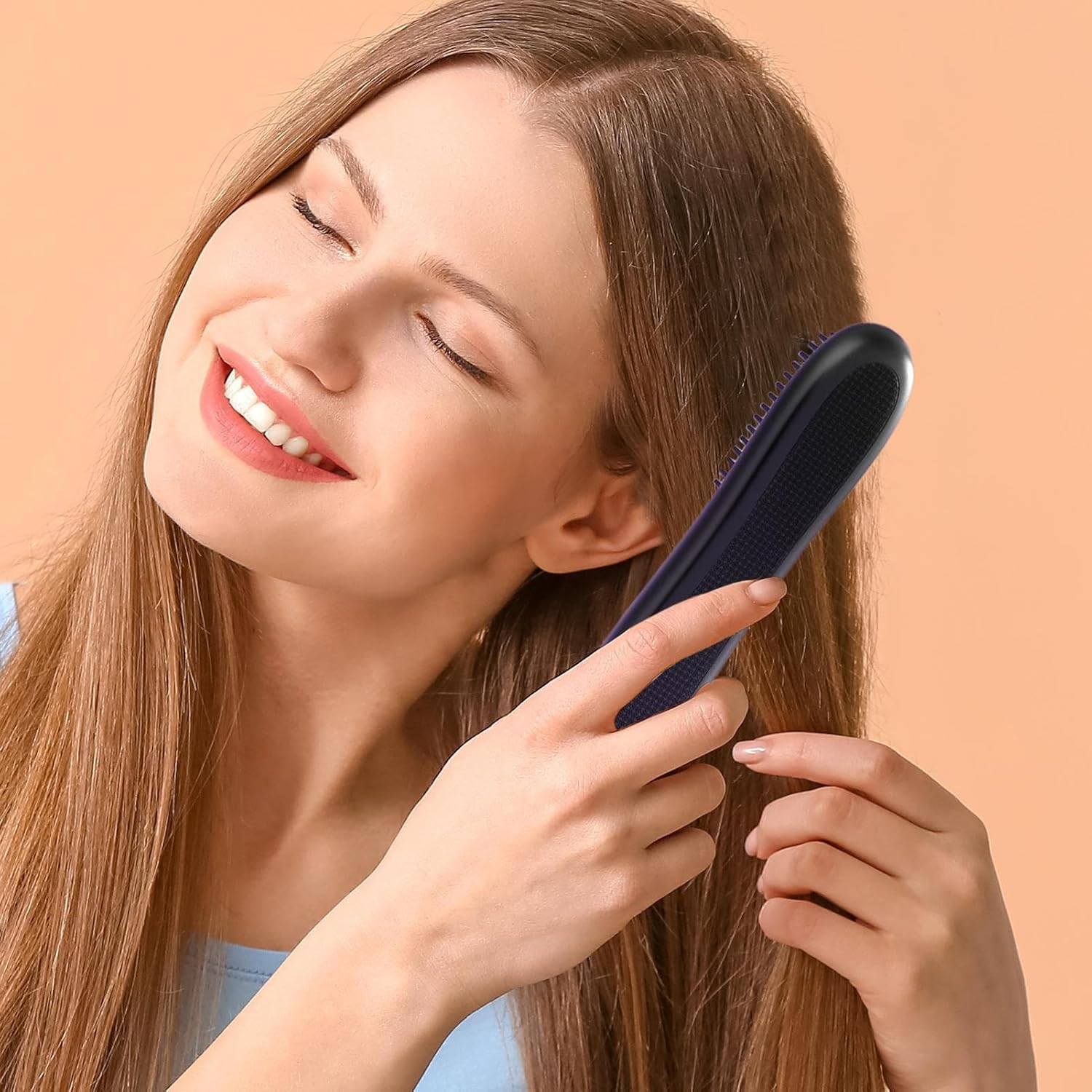 Hair Straightener Brush, Cordless Heated Styling Tool, Rechargeable Flat Iron Comb, 9.06 Inches Lcd Display for Quick Grooming at Home, Salon, Travel Routine, and Business Trips image number 5