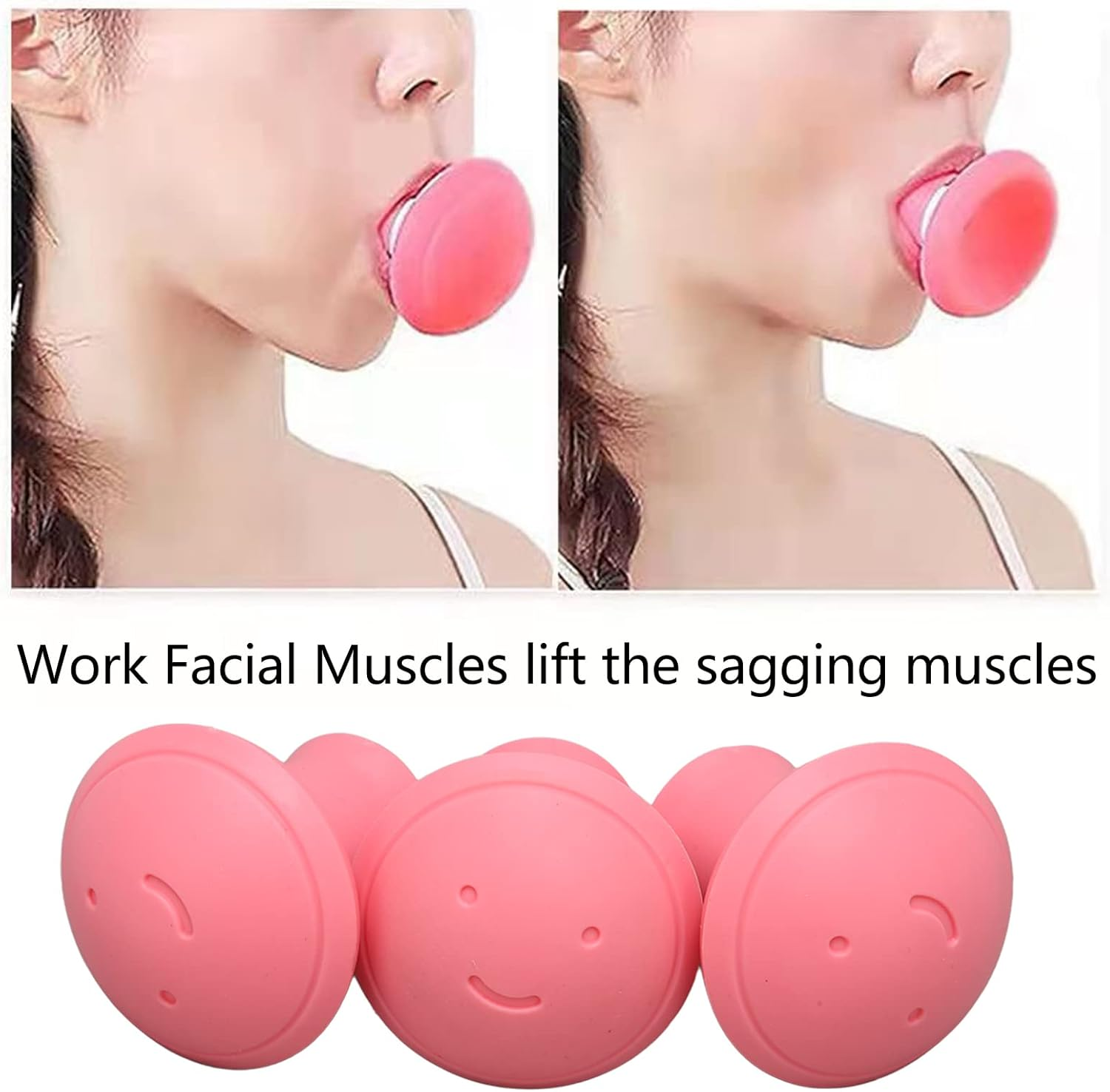 Jaw Face Neck Toning Exerciser for Women, 3Pcs Face Exerciser for Face Lift, Skin Firming, Facial Yoga, V Shape, Face Slimmer, Double Chin, Portable anti Wrinkle Mouth Exercise Tool