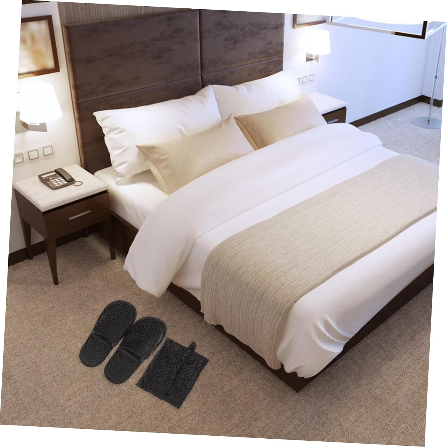 Outanaya Foldable Cotton Travel Slippers Lightweight Portable Indoor Soft Sole with Storage Bag for Men Women Comfortable Hotel Spa Home Use Random Color image number 6