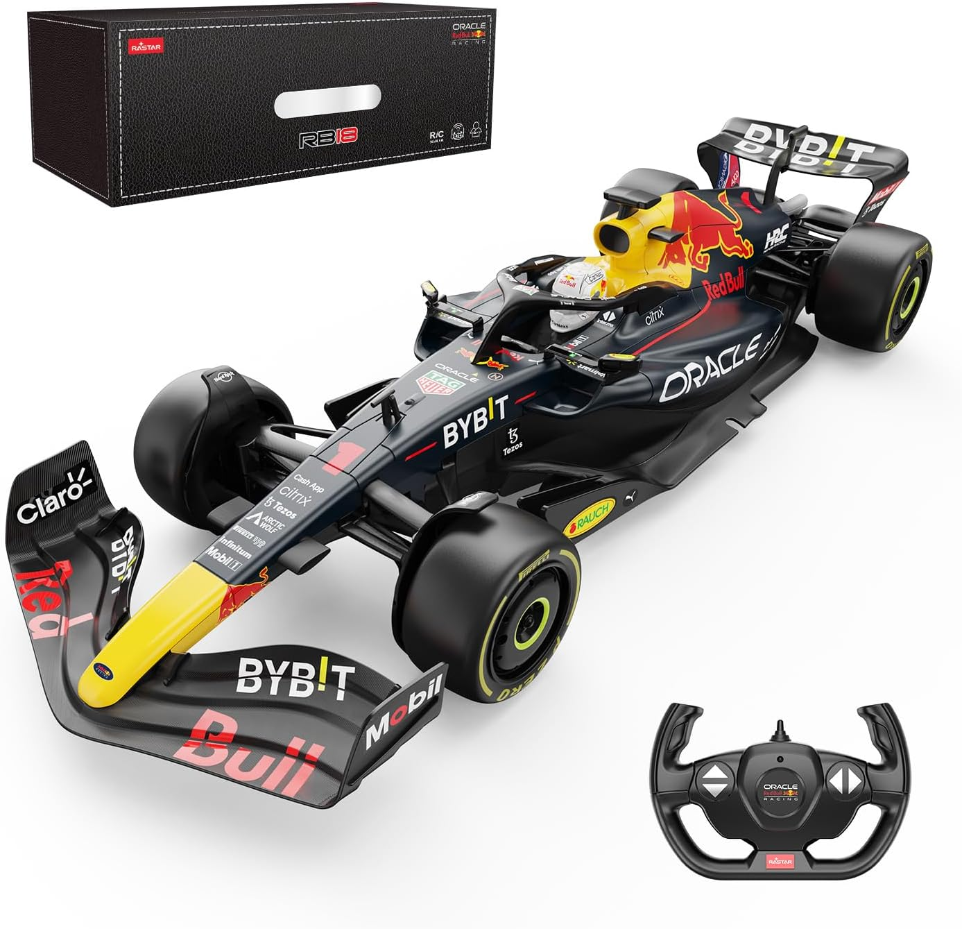 Rastar 1/12 F1 Red Bull Car, Oracle Red Bull Racing F1 RB18 Remote Control Car Model, New 2022 Red Bull Racing Formula 1 Max Verstappen, 2.4G image number 7