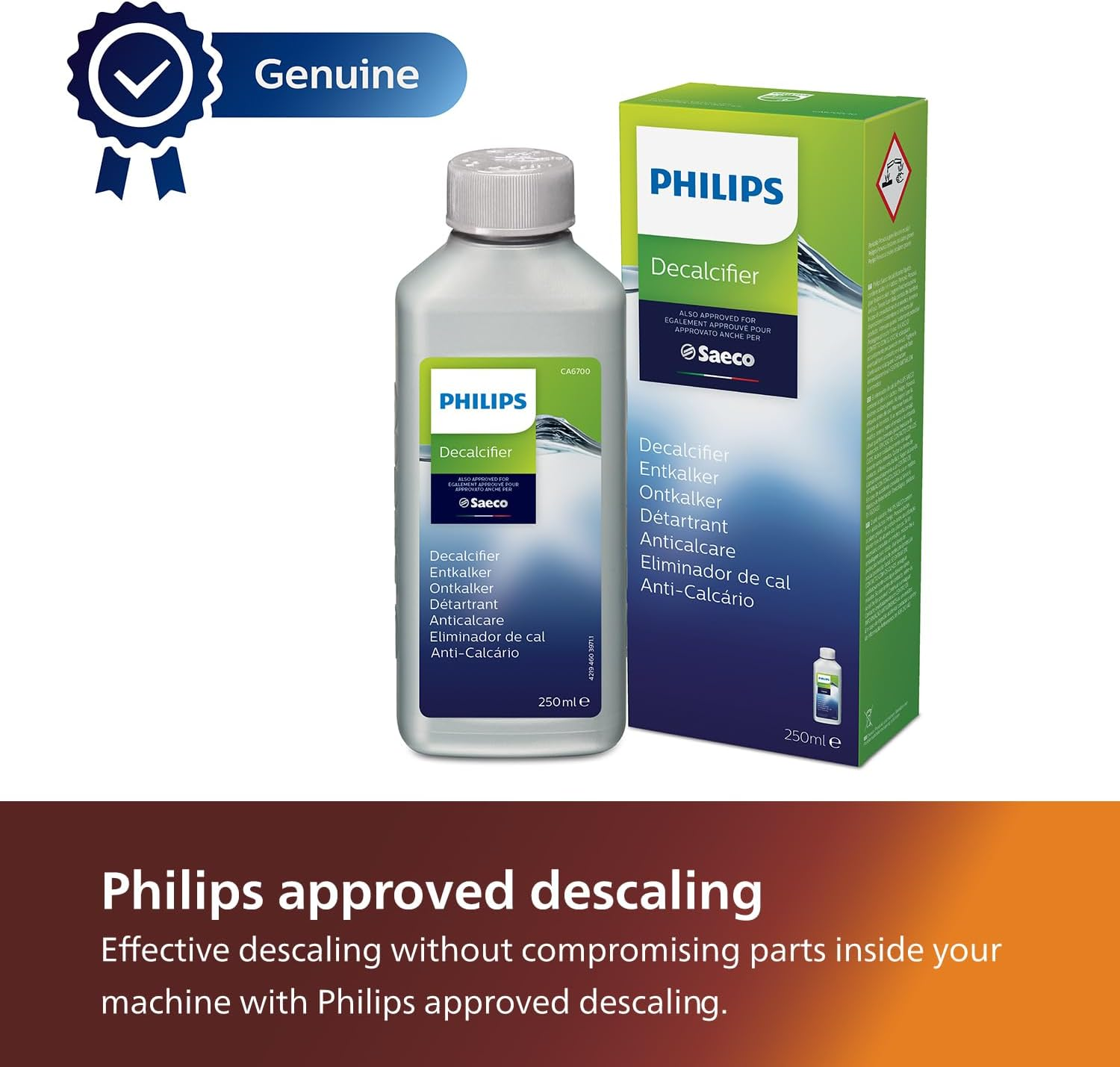Philips Original Series Espresso Machine Descaler. Perfect Decalcification. Protected from Limescale. Philips Approved Descaling. Maintain Coffee Taste. White (CA6700/55) image number 3