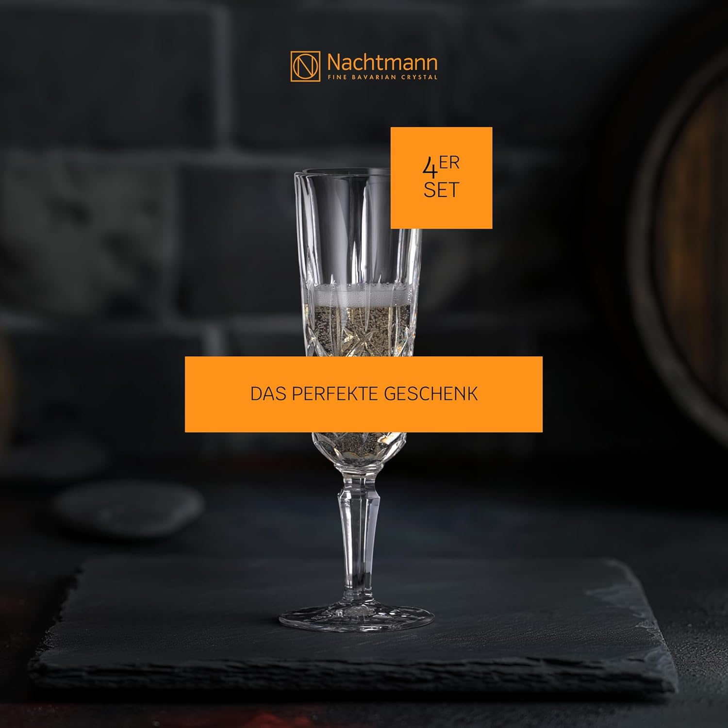 Nachtmann Noblesse Champagne Flutes, Clear &ndash; Elegant Crystal Glassware for Sparkling Wine & Prosecco &ndash; Enhances Bead & Aroma with Slimline Shape &ndash; 151 Ml Capacity (Pack of 4) image number 5