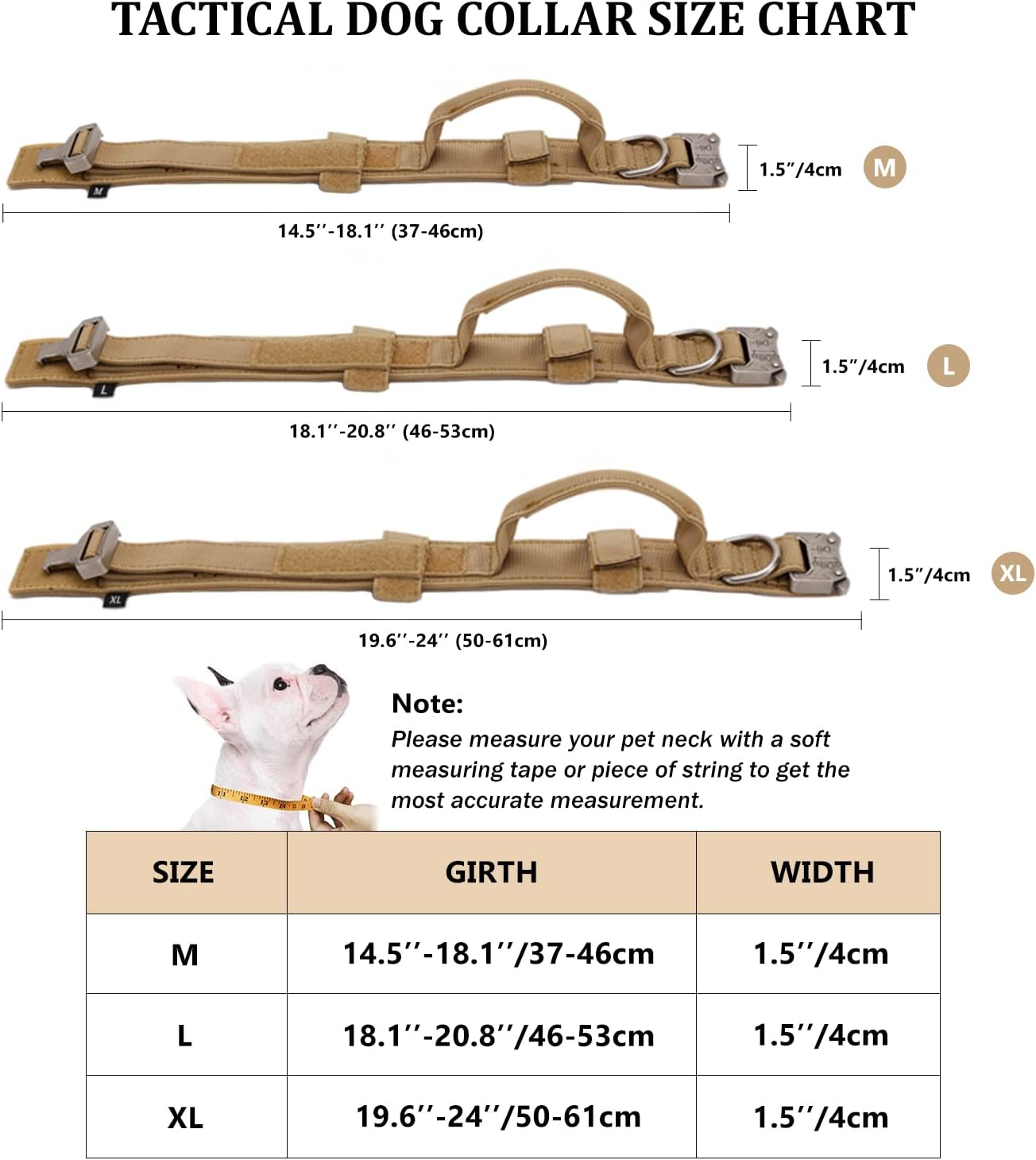 Tactical Dog Collar, Adjustable Collar with Control Handle, Soft Padded Nylon Dog Collar with Robust Metal Buckle for Medium Large Dogs image number 2