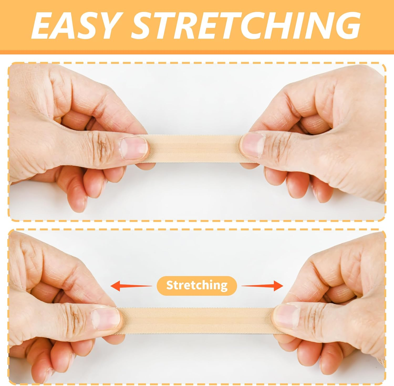 Yuhangilx Silicone Gripper Elastic for Clothing,5 Yard per Roll,5/8 Inch Width,Non-Slip Stretchy Silicone Elastic Band for Sewing,For DIY Garment Accessory & Hairbow,Multi Colors(Nude) image number 6