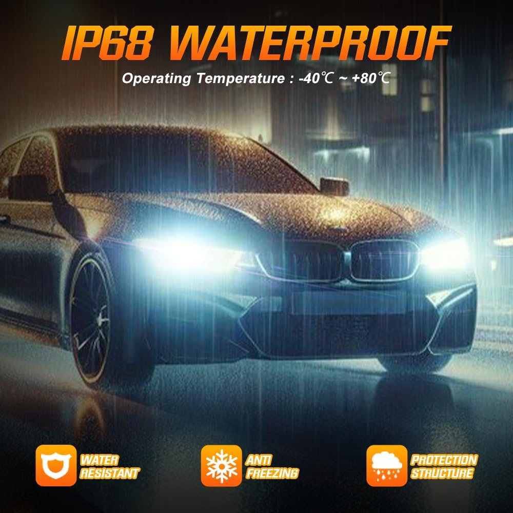 NIGHTEYE H7 Bulbs, 30,000 LM H7 LED Headlight Bulbs, with 360&deg; Adjustable Lock Ring, Double Ball Cooling Fan, Easy Installation, Fog Light, Pack of 2 (H7) image number 5