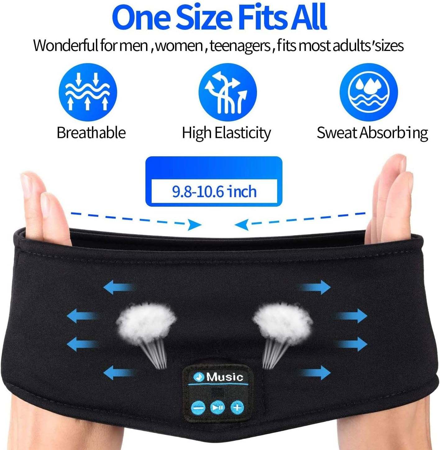 ZRUHIG 2 Sleep Headphones Bluetooth Headphones for Sleeping with Slim Type-C HD Speaker for Side Sleep/Yoga/Travel/Running image number 5