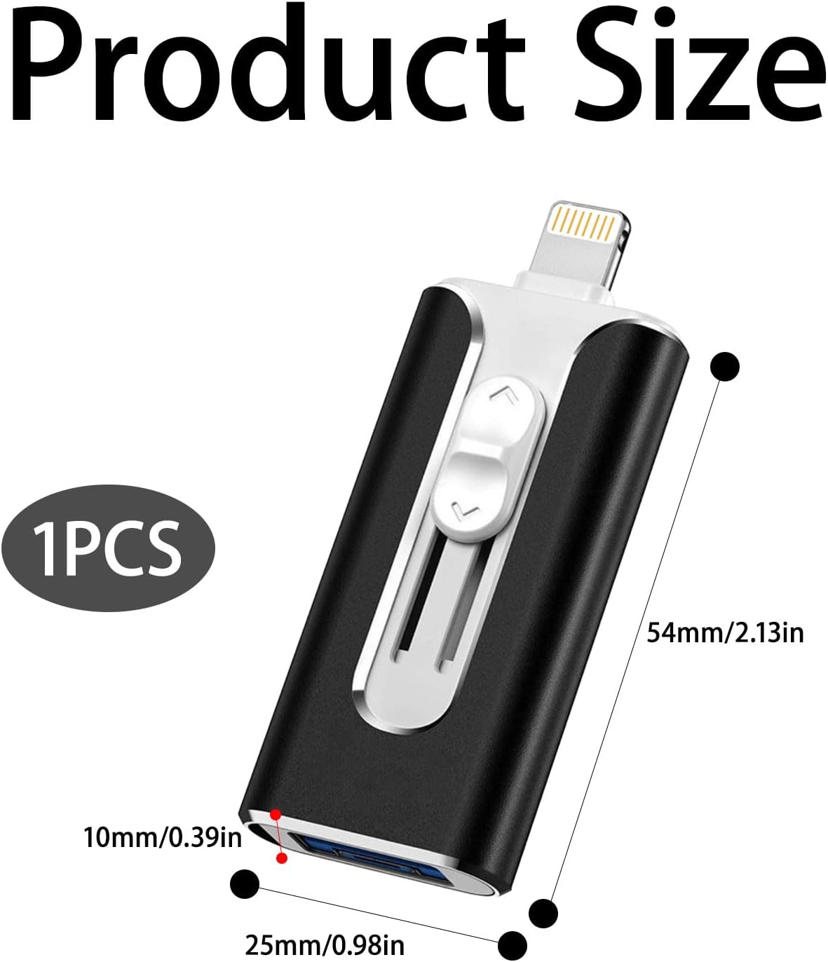 2TB Memory Phone Photo Stick,4-In-1 USB Flash Drives,Phone Flash Drive,Phone Flash Drive for Ios,Android,Pc,Ipad,More Devices(Black image number 2