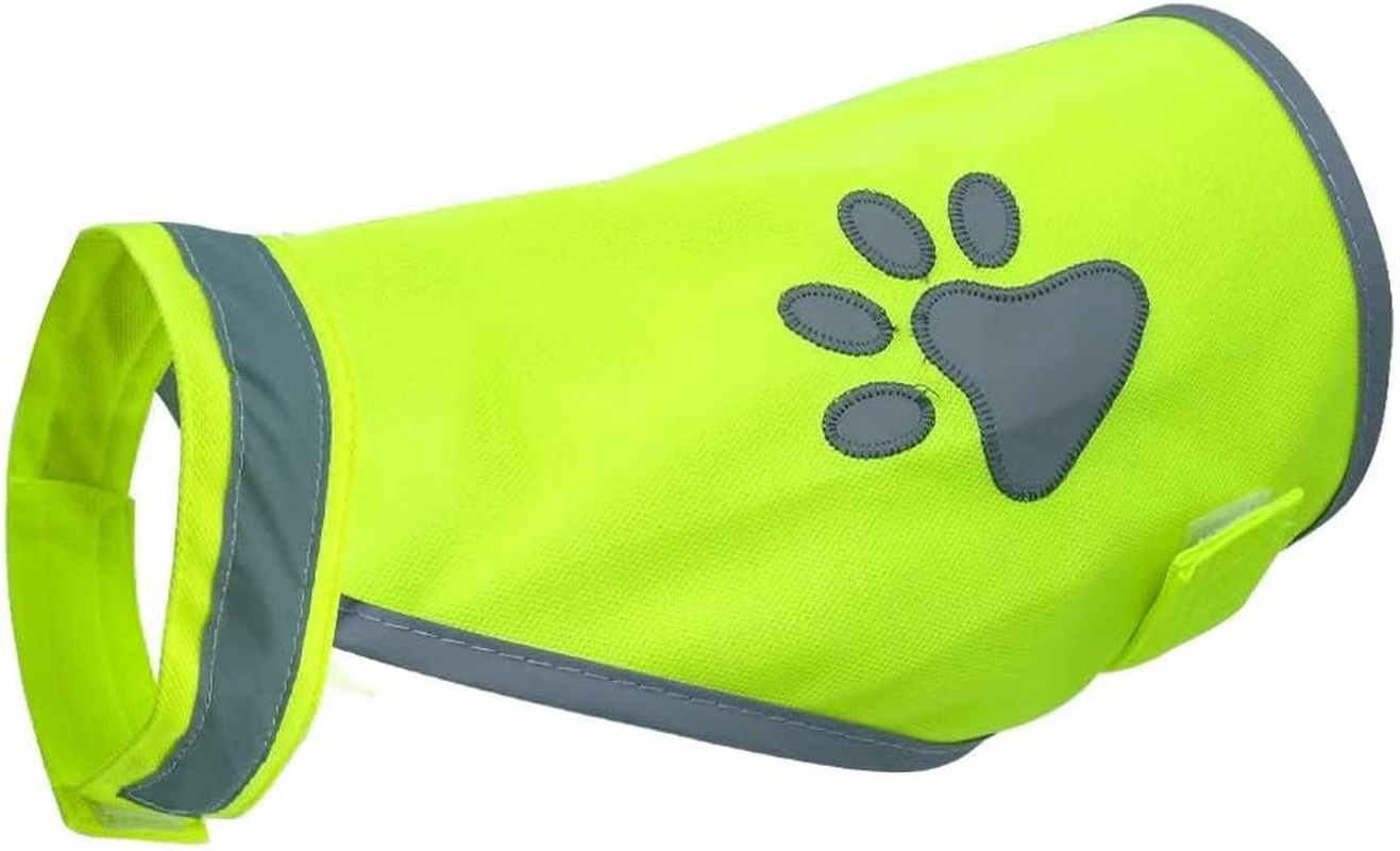 Store Yellow Hi-Vis High Visibility Fluorescent Dog Pet Puppy Safety Vest 5 Sizes Reflective Top Hi Vis Night Jacket Coat Shirt Size L image number 4