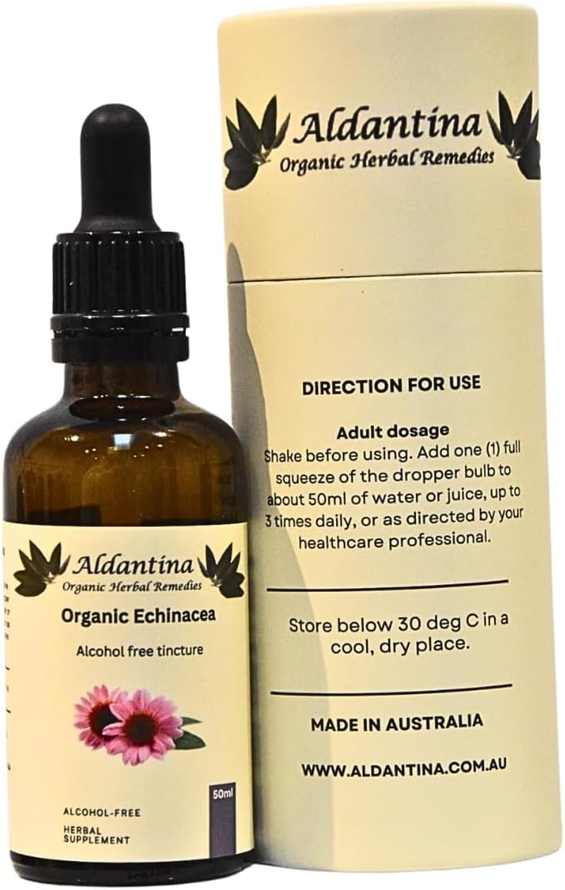 Organic Echinacea (Echinacea Purpurea) Alcohol-Free, Australian Made Tincture/Extract, 50Ml image number 1