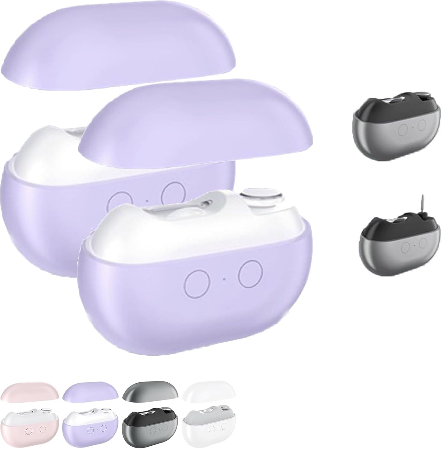 Vueeze Easyclip Smart Nail Clipper, Glosrity/Pubyfun Easy Clip 3-In-1 Multi-Functional Smart Electric Nail Clipper, Nail Trimmer Polisher with LED Light & Clip Storage (Black)